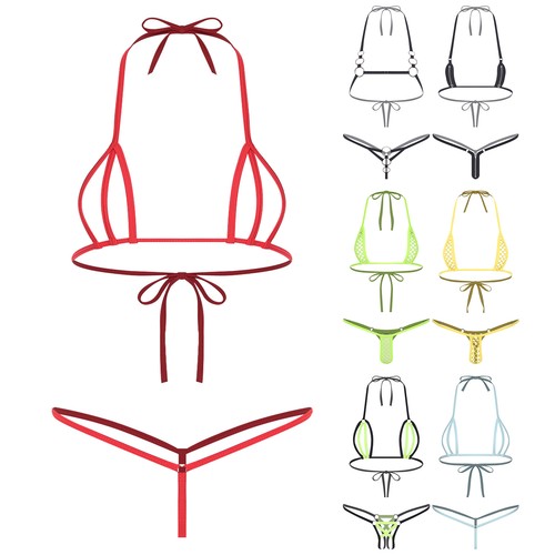 Damen transparent bikini - transparent,